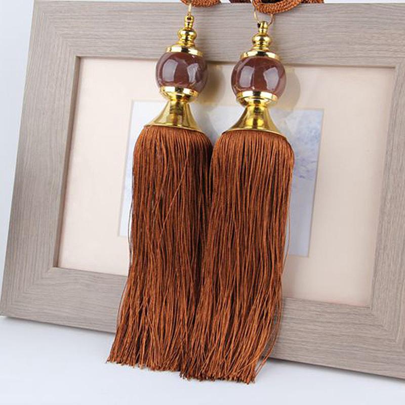 1 Par Gardinbånd Duskel Krystallkule Tau Holdbacks Frynser Gardinholder Spenne Tau Dekor Romtilbehør