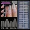 240 Piezas Puntas de Uñas de Gel Almendra Coffin Stiletto Con Líneas Auxiliares Innovadoras Uñas Press On Ake Nail Para Extensión Herramienta de Manicura