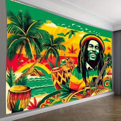 Tropical Jamaican Reggae Music Backdrop Rasta Color Party Background
