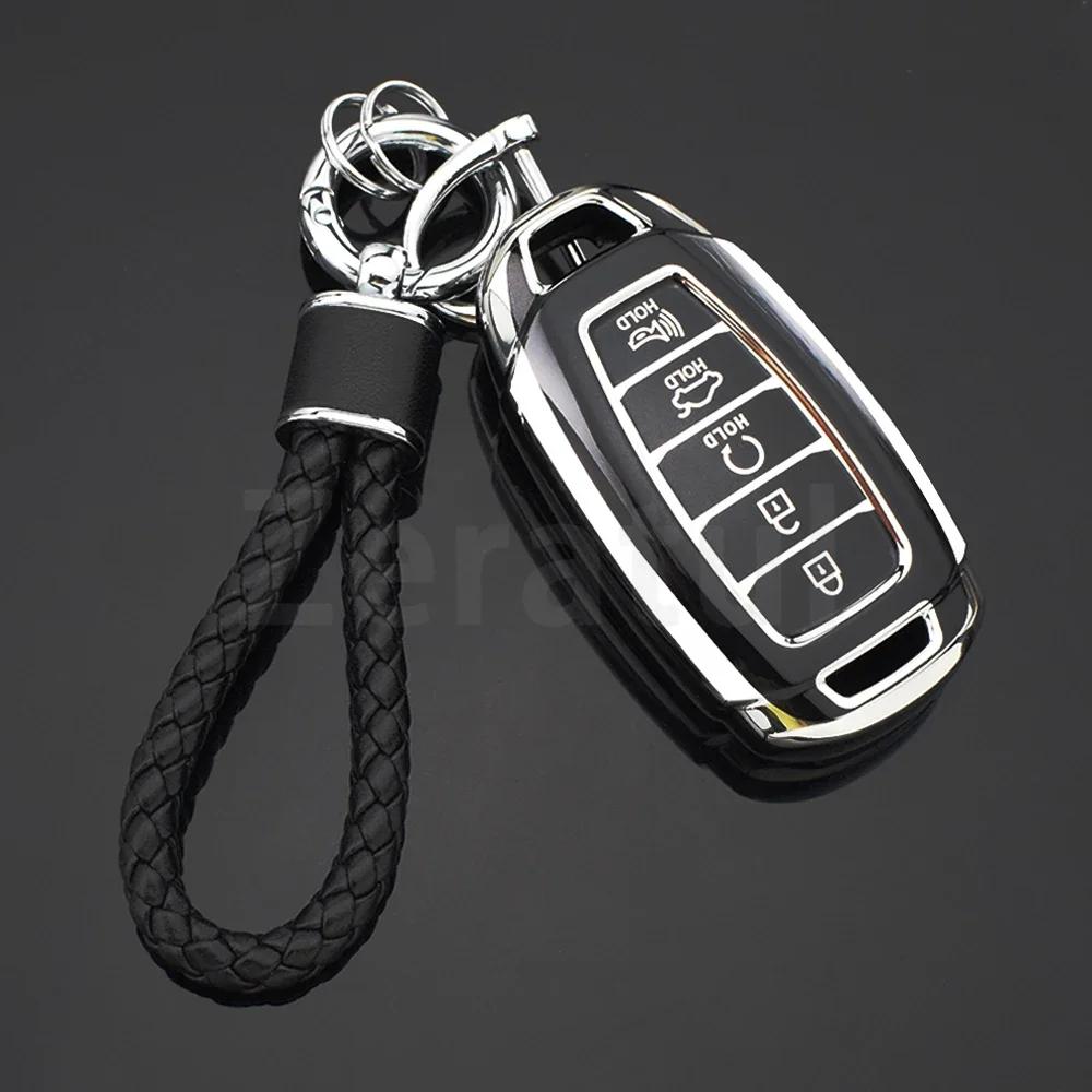 3/4/5 Buttons Car Key Case Cover Fob For Hyundai Kona Creta I20 I30 Ix35 Ix25 Elantra Grandeur Accent Solaris Sonata Palisade