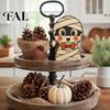 Halloween Tiered Tray Decorations Decorations, Wooden Tabletop Ornaments, Vintage Centerpiece Table Centerpieces for Home Kitchen