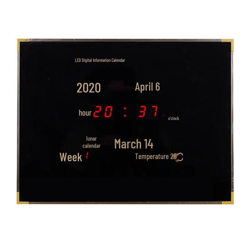 LED Digital Wall Clock with Temperature & Humidity Perpetual Calendar
