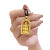 Arched Deity Pendant Decorative Gilded borderTone Necklace Raised Relief Dark Cord