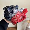 1/2pcs Elegant Fabric Wide Cashew Print Headband for Woman Retro Wear When Going Out Hair Band Girl's Face Washing Headb