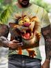 T-shirt da uomo con animali divertenti stampati in 3D Street Casual Street Casual Maglietta a maniche corte per tutti i giorni Top Estivi Girocollo Abbigliamento da uomo
