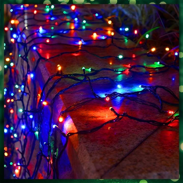Lampki Choinkowe Multikolor 500 Led 8 Trybów Wew/Zew Na Choinkę 35 Metrów