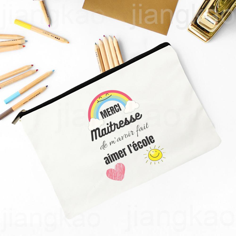Thank You Teacher for Everything You Have Done for Us Printed Pencil Bag Stationery Bags Travel Makeup Pouch Gift for Teachers