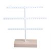 Fashion 52 Holes Earrings Display Stand Iron Necklace Bracelet Anklet Stud Earring Jewelry Storage Rack Holder With Wooden Base