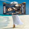 1PC Custom Name Barber Shop Vintage Style Beach Towel Highly Absorbent And Sand-Resistant Towel for Swimming, Pool, Yoga, And Travel Lightweight
