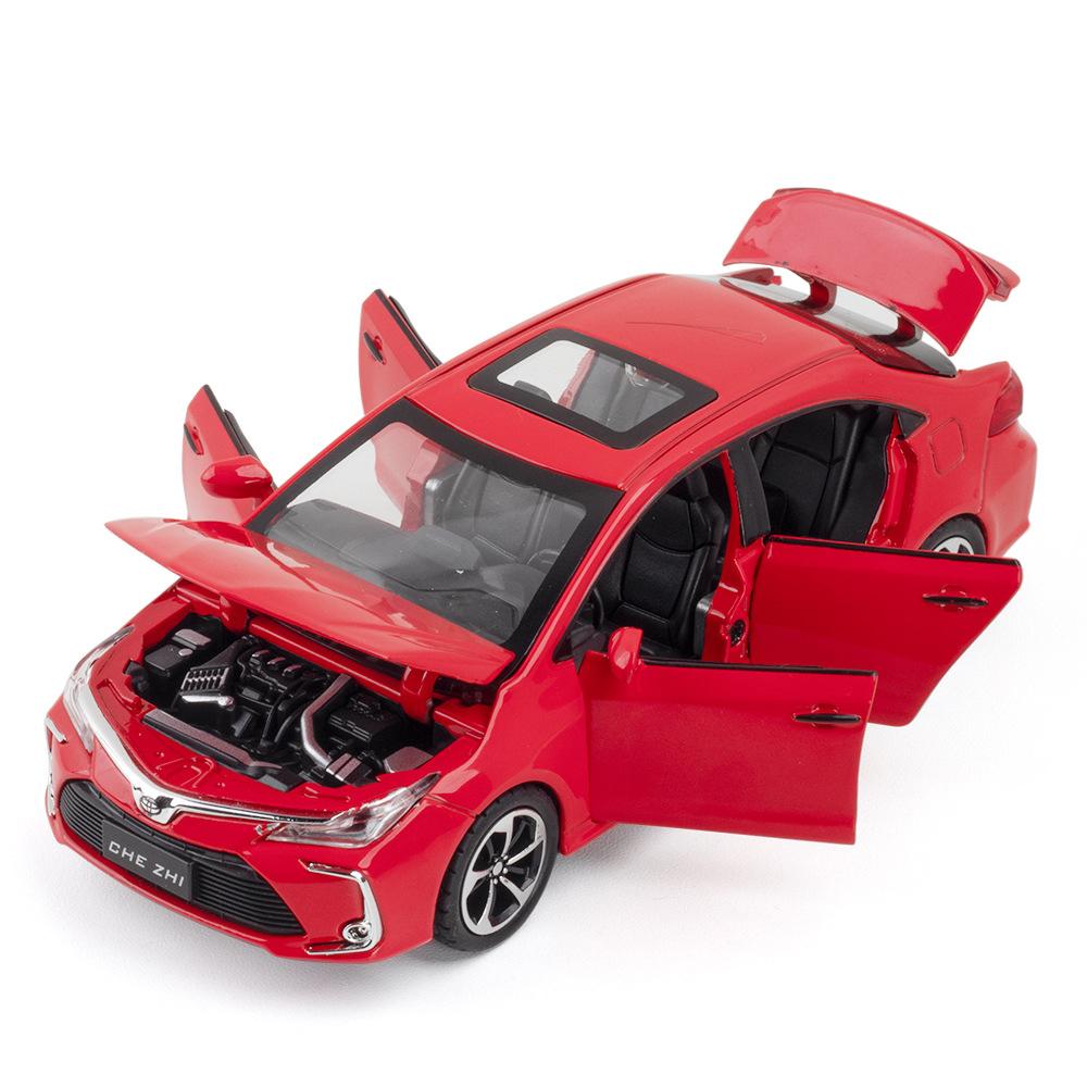 1:32 Scale Corolla AE86 Crown Car Model Toy Metal Diecast Music Light Pull Back Doors Opened Vehicles Models Toys Kids Presents
