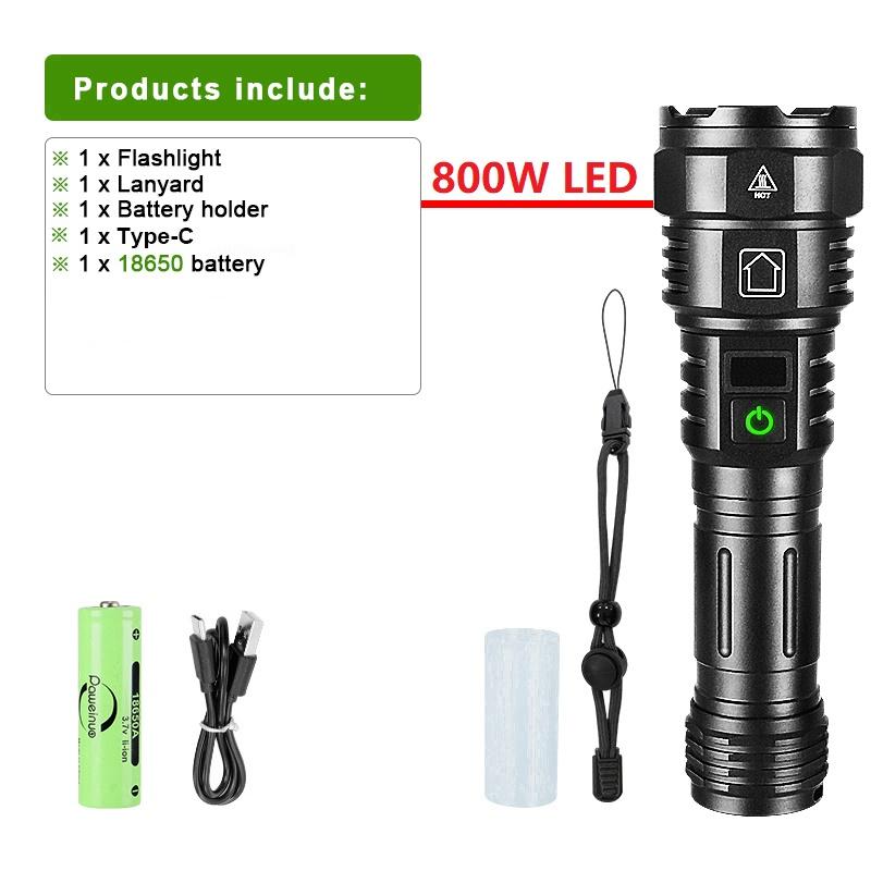 2025 Most Powerful Flashlight Super Bright Rechargeable Led Torch 6000000LM Long RangeTactical Flashlights Zoom Camping Lantren