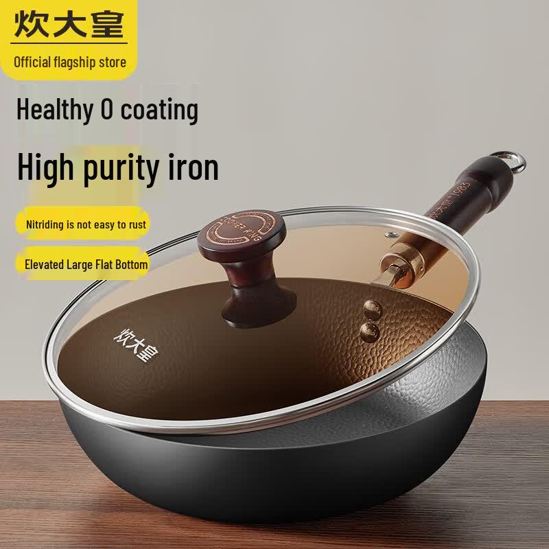 COOKER KING Hammered Uncoated Non-stick Iron Frying Pan