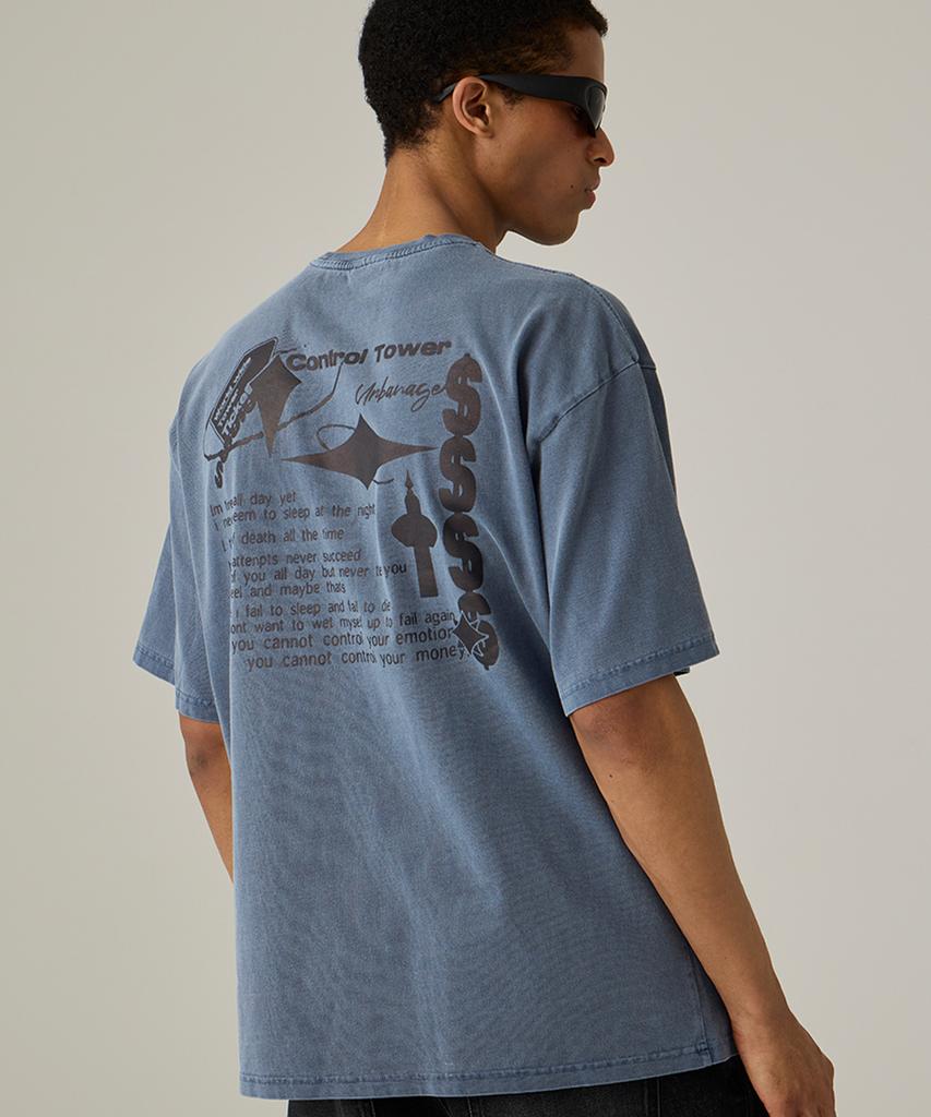 URBANAGE [2Pack] Control Tower Pigment Oversized Short Sleeve 4 Colors