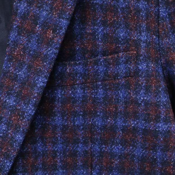 unused HIGH STREET Check Pattern tailored jacket S Bluish Men's Used