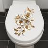 Pegatinas Florales para Inodoro Autoadhesivas para Pared de Baño DIY Extraíbles Impermeables Pegatina para Tapa de Asiento de Inodoro para Baño WC Decoración