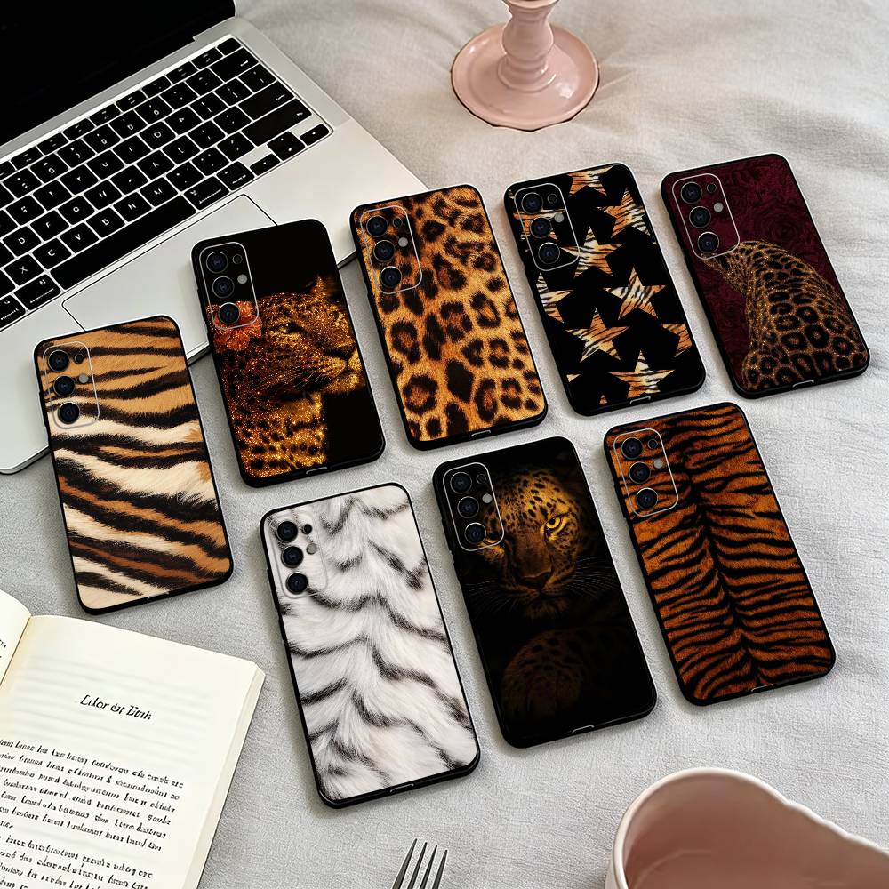 Leopard Print-s Phone Case Black Silicone Soft For Samsung S25,S24,S21,S22,S23,S30,Ultra,S20,Plus,Fe,Lite