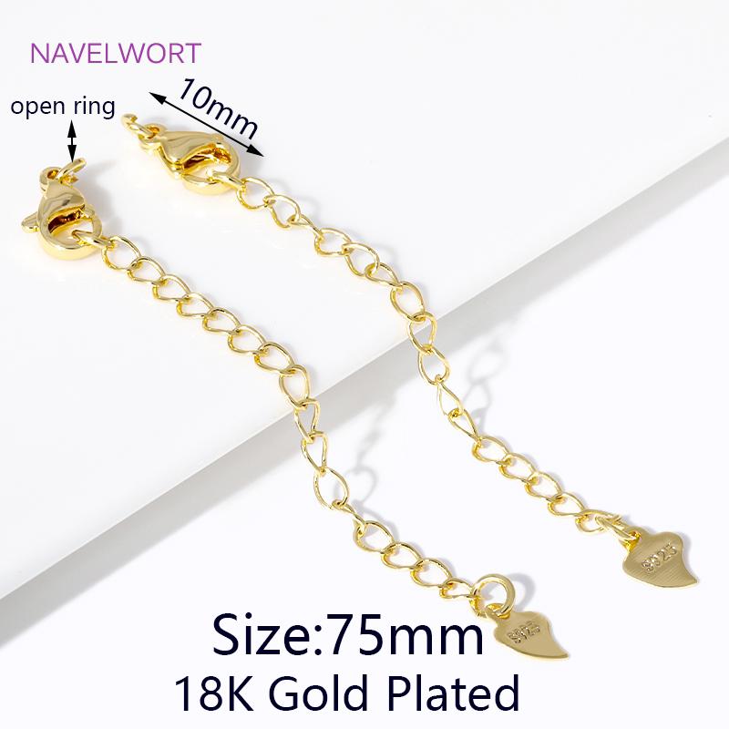 

1/3/5Pcs/Lot 18K Gold Plated Round Extension Chain For Jewelry Making,Brass Extended Tail Chain DIY Necklace Accessories 1 piece