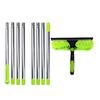 Manual Window Squeegee Cleaning Kit with Extension Pole Long Pole Stainless Steel Chenille Cloth Glass Wiper Scrubber