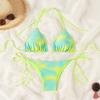 TS JYL-BK030 Print Halter Bikini Top, Tie Back Sexy Swim Top For Beach And Spa Wear