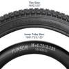 YunSCM Set of Bicycle with 32mm Schrader Suitable for Bikes and Electric Assist 2, 16x2.125 Tires, Tires, 16x2.125 57-305 Tubes, Valve, 57-305 Tires,