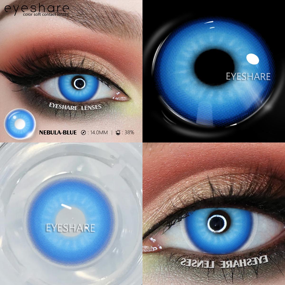 

EYESHARE 2 шт. Косплей Цветные Контактные Линзы Аниме Контактные Линзы Голубые Линзы для Глаз Годовые Безумный Хэллоуин Макияж Цветные Линзы