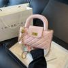 Rhombus Chain Handbag Bag Simple Texture Messenger Women's Bag Lock Design Single Shoulder Small Square Bag