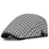 Spring Summer Solid Color Plaid Newsboy Caps Flat Peaked Cap Men and Women Painter Beret Hats