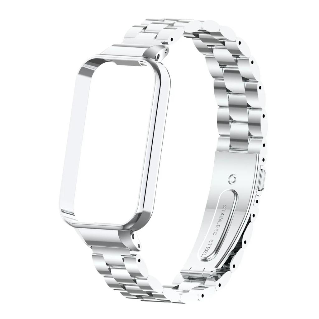 Strap for Xiaomi Mi Band 8 Active Bracelet for Redmi Smart Band 2 Stainless Steel Metal Watchband Mi Band 8 Active