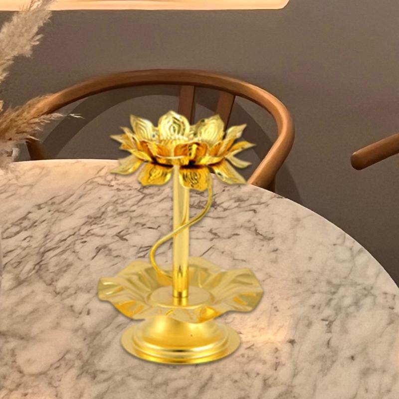

62KD Elegant 4Inch Flower Leaf Designs Oil Lamp Holder Buddhist Supplies CHINA