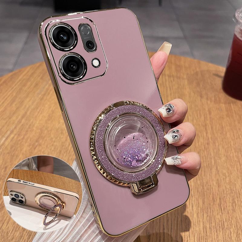 

Чехол для OPPO Find X9 Pro с держателем-песочницей, силиконовый чехол с покрытием для Oppo Find X 9 X9pro, гальванизированный мягкий ТПУ чехол-подставка For Find X9
