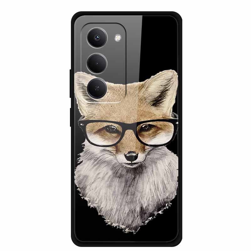 Glas-Rückseite für Xiaomi Redmi 15 4G Cartoon Niedlich Weicher Stoßfänger Harte Gehärtete Glas Hülle für Xiaomi Redmi 15 5G Hülle 6,9" Schale