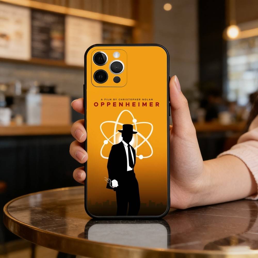 F-Film O-Oppenheimer Phone Case For iPhone 17,16,15,14,13,12,11 Plus,Pro Max,Soft Silicone Black Cover