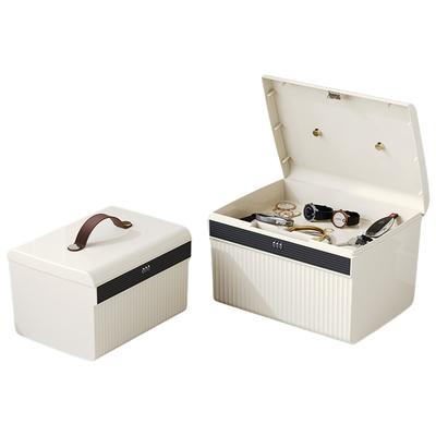 Lockable Storage Trunk Portable Safe Box with Code Lock Large Capacity Jewelry and Valuables Container for Travel Use