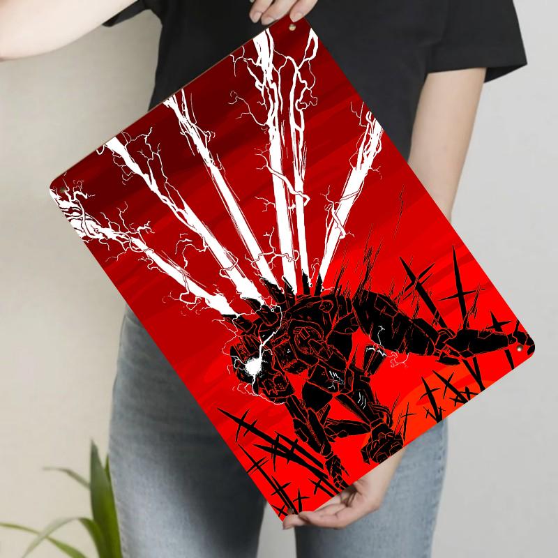 

Mechanical Armor Red Lightning Metal Iron Painting Living Room Decorative Wall Art Hanging Ornament 20x30cm（7.8x11.8inch）