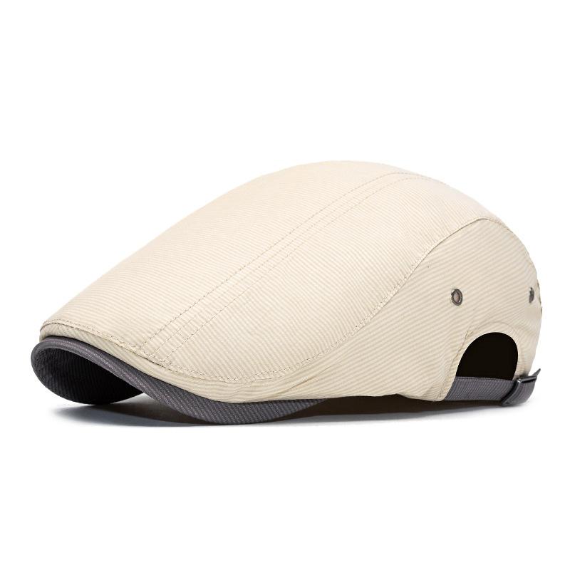 

Korean version simple light plate beret for spring and summer, British art and leisure forward hat, painter s hat adjustable One Size бежевый