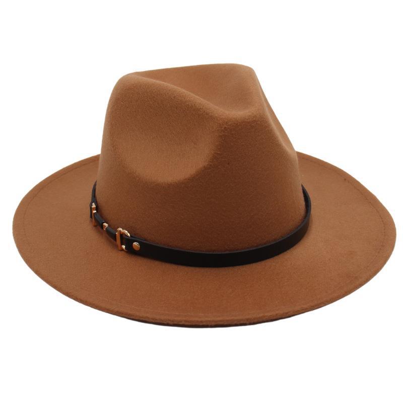 Suit Top Hat American Drama Belt Buckle Jazz Hat Men And Women Felt Hat Woolen Hat Big Brim Fedora Hat Jackson