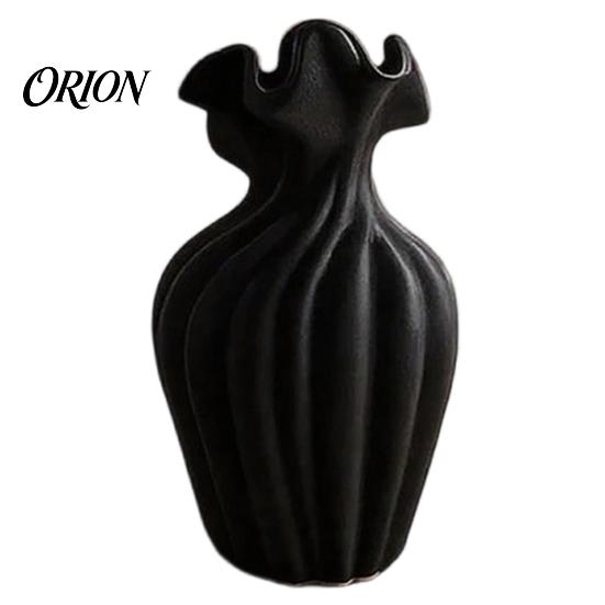 Modern Minimalist Flower Vase Vase, Holder, Decorative Ribbed Texture with Gentle Healing Floral Arrangement Wavy Rim, Ideal for Dried Fresh Flowers &