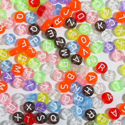 100 gab caurspīdīgas burtu krelles alfabēta piekariņi DIY krelles rokassprādzes kaklarotas rotaslietas izgatavošanai
