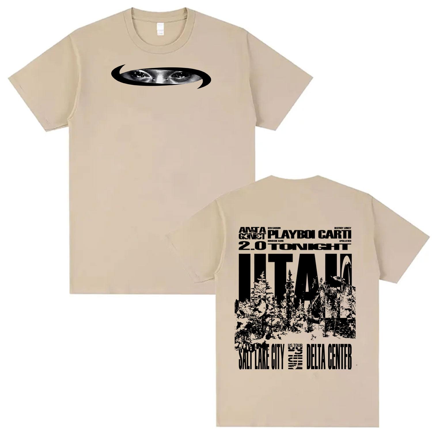 

Playboi Carti Antagonist Альбомный тур Футболка Модный трендовый дизайн Очень большая 2025 Лето Принт 100% Чистый хлопок Футболка 4XL