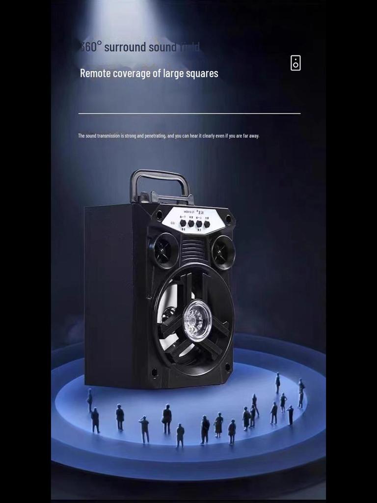 Portable Colorful Bluetooth Speaker with Microphone for Outdoor Dance and Karaoke, Card Insert Feature