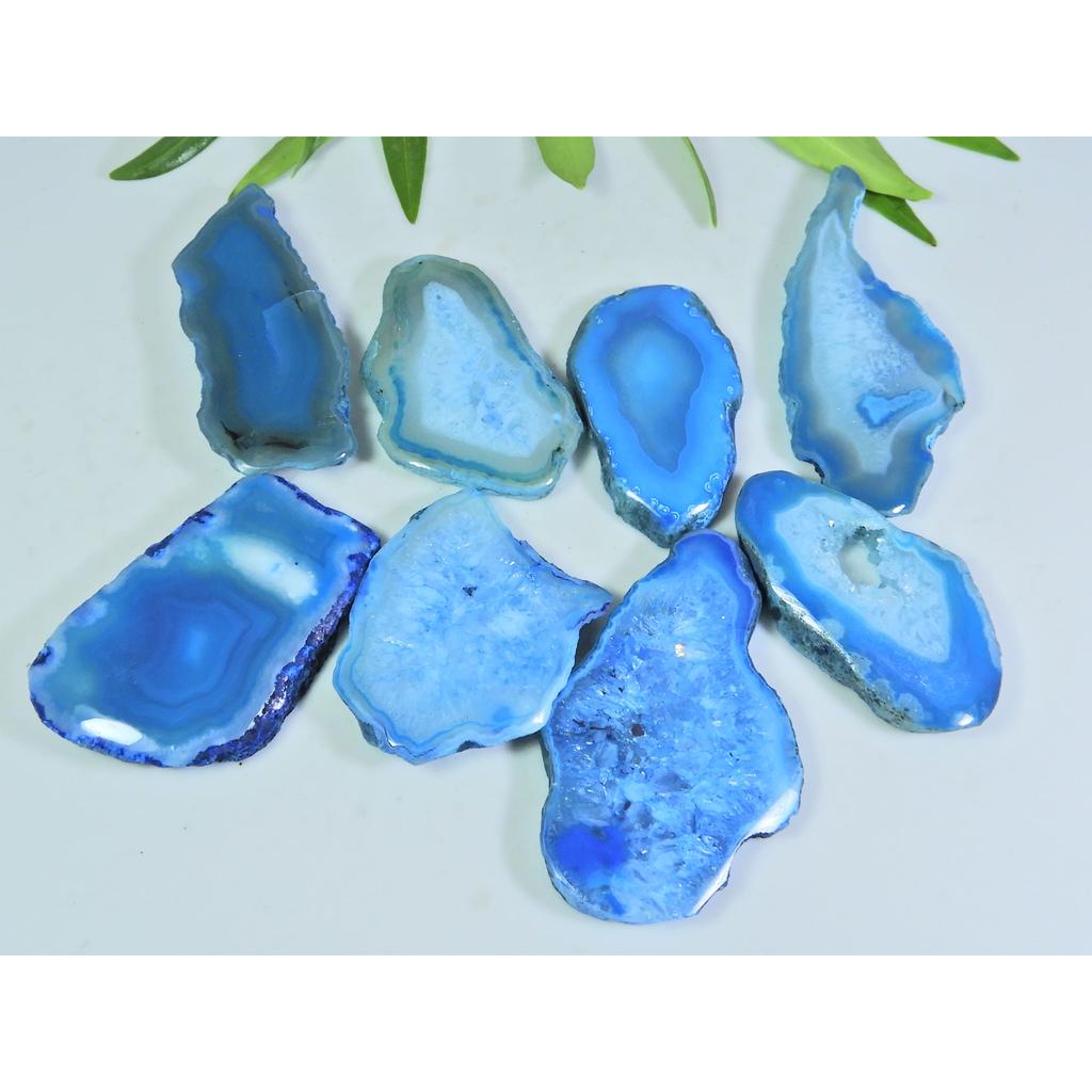 312Cts. Dyed Slice Druzy Agate Fancy Cabochon Loose Gemstone 08Pcs Lot A-35