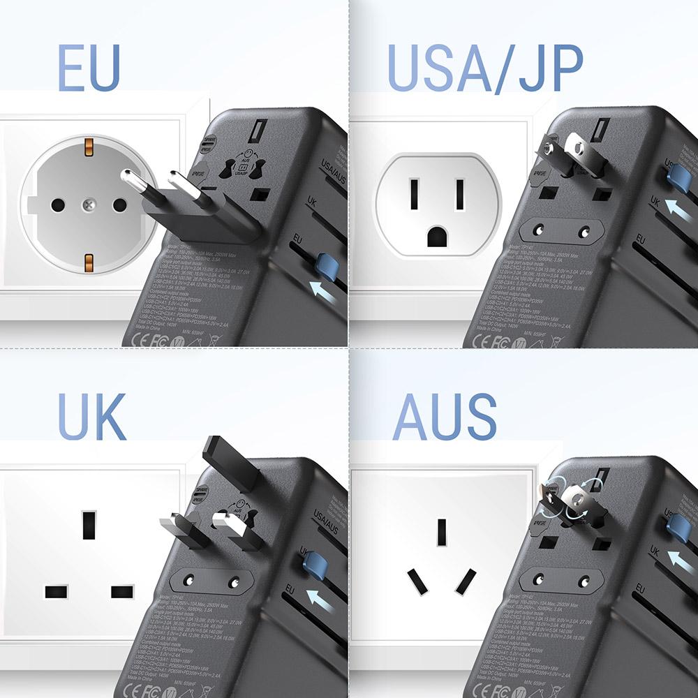 Adaptor Universal de Călătorie MINIX TP140 140W, 3*USB-C 1*USB-A