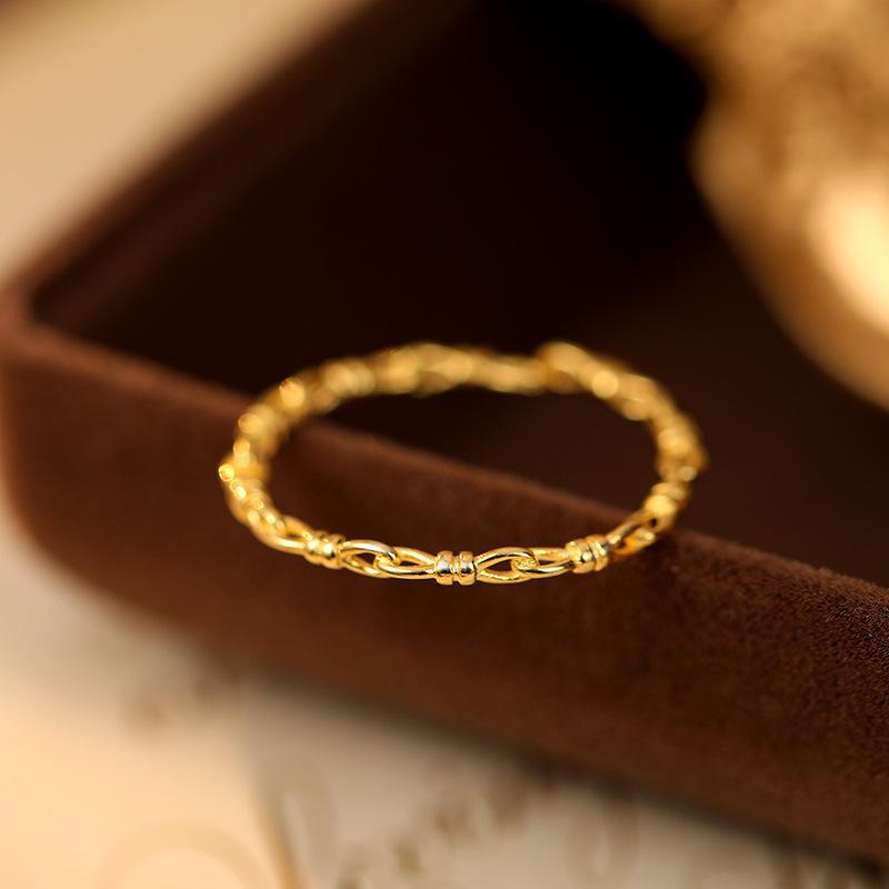 

Кольцо Banyan Tree S925 Silver Hollow Open Ring — элегантный, многослойный дизайн для женщин RS1087, Adjustable opening золотой