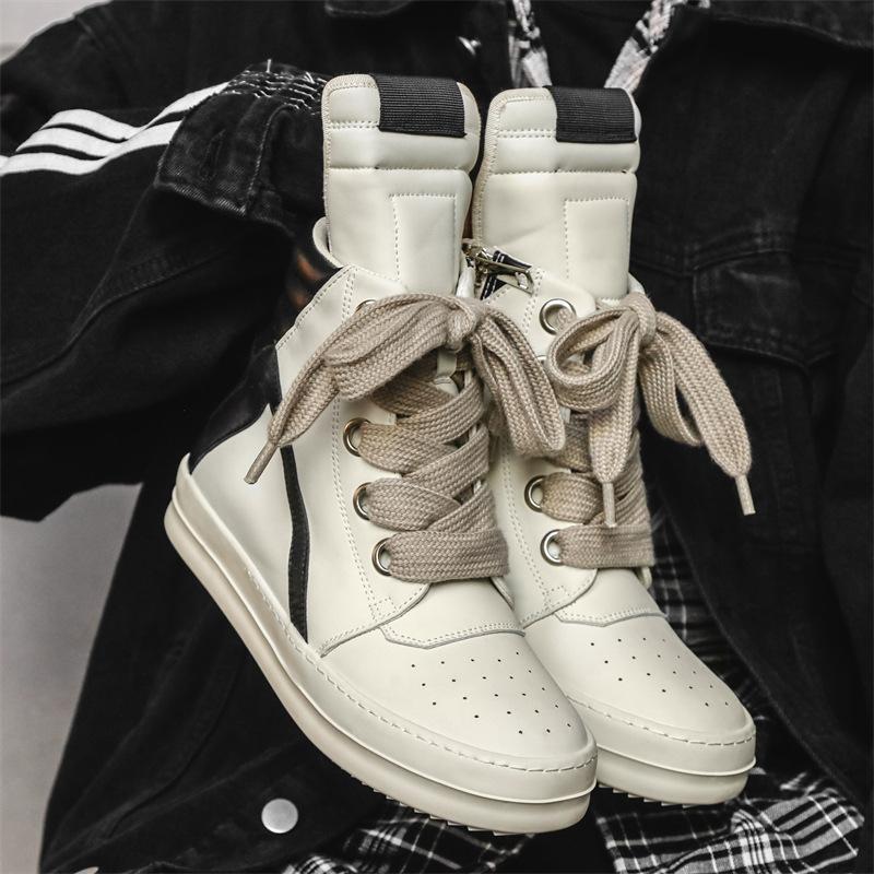 מגפי אופנה לגברים בסגנון סטריט גובה הגדלת אור לנשים מבוגרים נעלי ספורט מזדמנים נעלי סניקרס במידות גדולות