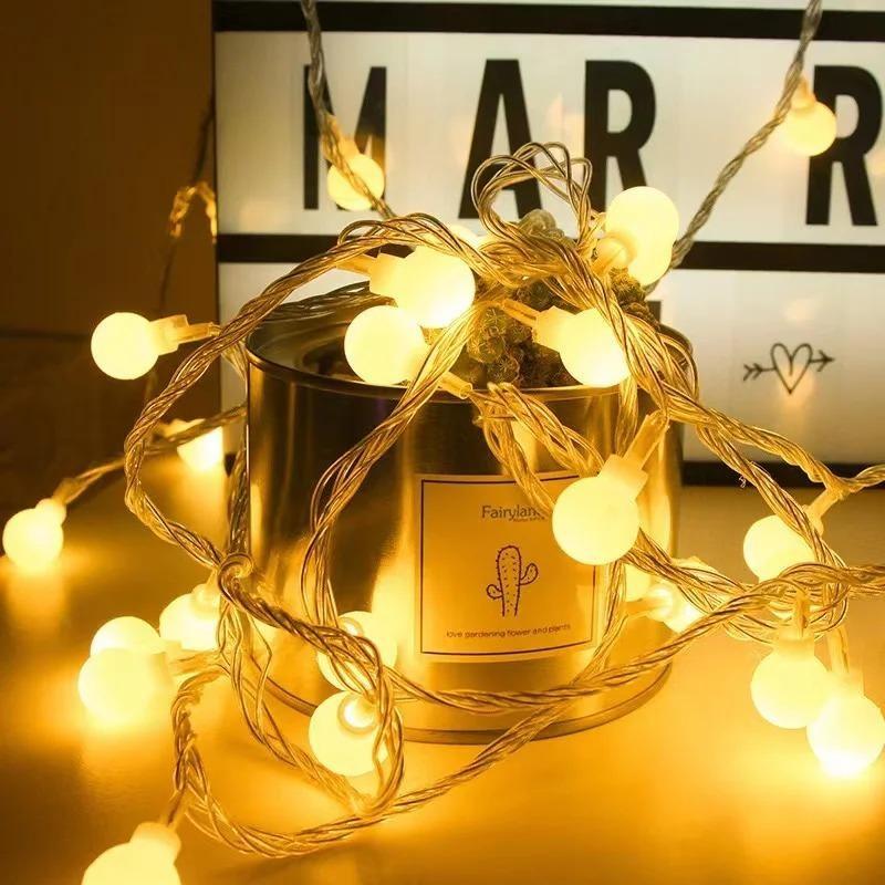 LED Crystal Ball & Small Round Ball String Lights Waterproof Fairy String Lights Decorations for Indoor Party Wedding Christmas Tree Patio Decor