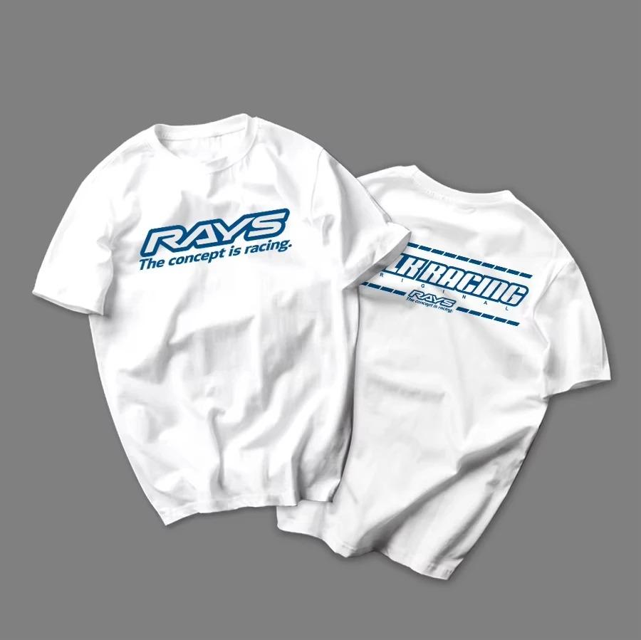 Camiseta Unisex SR 2026 RAYS Rueda JDM 240GSM Impresión 3D Manga Corta a Juego para Pareja Streetwear Corte Holgado Camiseta de Secado Rápido