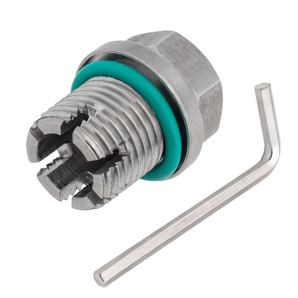 M16.1X1.5 Stainless Steel Self Tapping Oil Drain Plug Thread Repair Kit with O Circle Hex Wrench for Oil Pan Silver