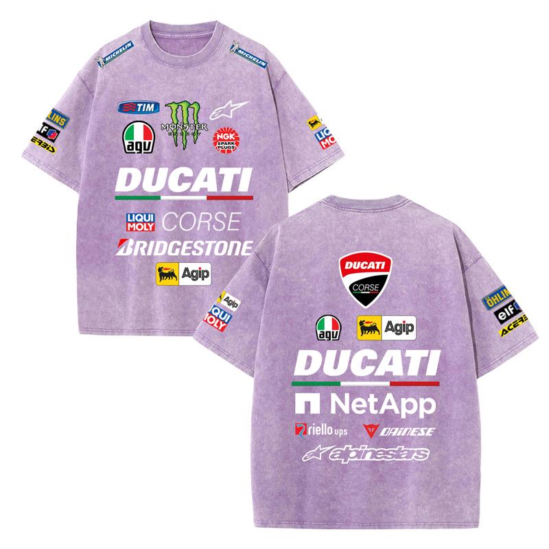 2026 Letní závodní oblek Ducati F1 Tým Red Bull Verstappen Uniforma Krátký rukáv Vintage praná trička Kulatý výstřih Trička
