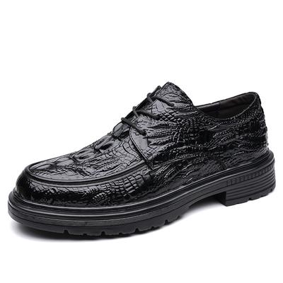 2026 New Designer Crocodile-patterned Cow Leather Shoes Men British Style Suit Wedding Shoes Male Fashion Casual Dress Shoe Man