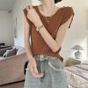 Hollow Out Short Sleeved Knitted Sweater for Women In Summer Slimming Down with Round Neck Camisole T-shirt Ice Silk Top